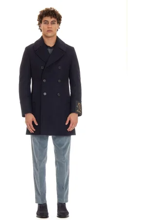 Sealup Double-Breasted Coats, male, , Size: 3XL Peacoat with Horn Buttons
