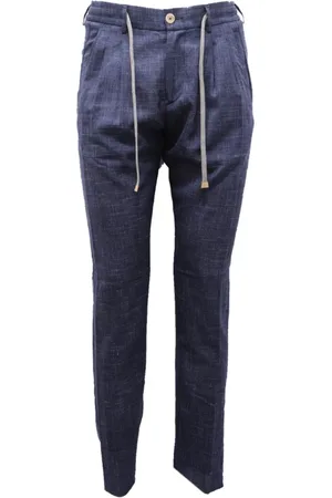 ELEVENTY Slim-fit Trousers, male, , Size: S Summer wool/silk/linen trousers