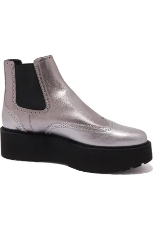 Hogan Chelsea Boots, female, , Size: 8 1/2 US Beatles Silver Metallic Effect Boot