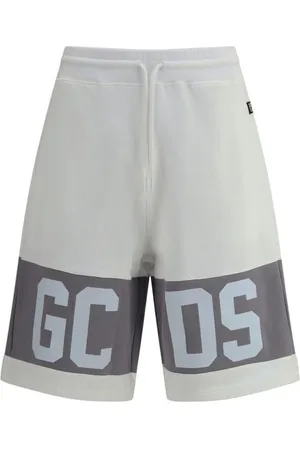 GCDS Casual Shorts, male, , Size: L Monogram Bands Cotton Tracksuit Shorts