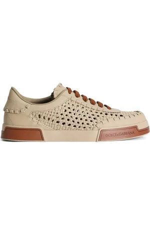 Dolce & Gabbana Sneakers, male, , Size: 11 US Lace-Up Interwoven Flat Shoes