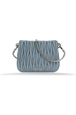 Miu Miu Shoulder Bags, female, , Size: ONE SIZE Leather Handbag with Magnetic Button