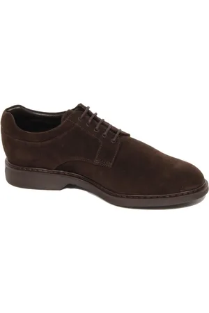 Hogan Laced Shoes, male, , Size: 11 US Suede Derby Shoes with Memory Foam