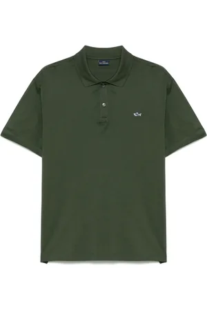 Paul & Shark Polo Shirts, male, , Size: S Olive Short Sleeve Sweater