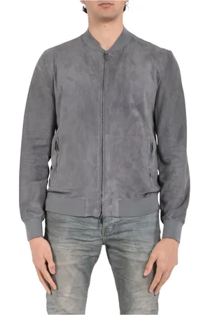 SALVATORE SANTORO Bomber Jackets, male, , Size: XL Suede Bomber Jacket with Zipper
