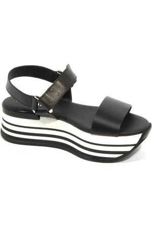 Hogan Flat Sandals, female, , Size: 10 US Strappy wedge sandal shoes