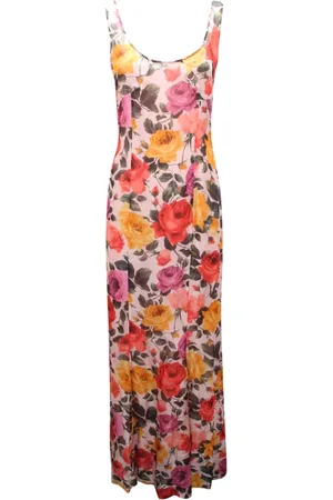 Blugirl Maxi Dresses, female, , Size: XS Colorful Roses Silk Dress