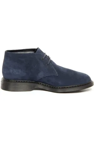 Hogan Lace-up Boots, male, , Size: 8 1/2 US Leather Shoes with Memory Foam