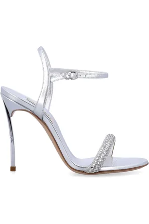 Casadei High Heel Sandals, female, , Size: 8 US Silver Crystal Sandals Blade Stratosphere