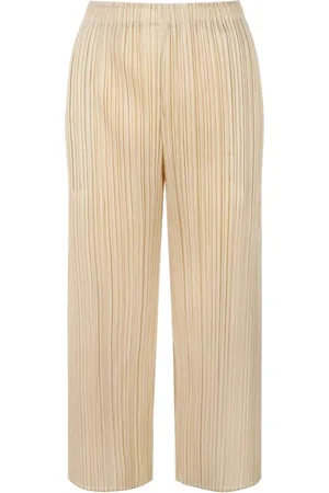 Issey Miyake Straight Trousers, female, , Size: L Pleated Bicolor Flared Trousers