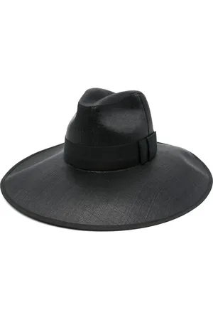 Alexander McQueen Hats, female, , Size: M Wide Brim Hat with Ribbon