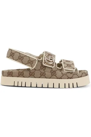 Gucci Flat Sandals, female, , Size: 6 US Nude Sandals for Stylish Outings