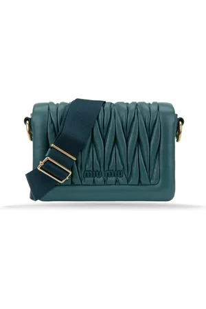 Miu Miu Cross Body Bags, female, , Size: ONE SIZE Leather Shoulder Bag Magnetic Button