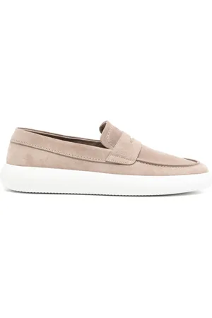 BRIONI Loafers, male, , Size: 13 US Suede Loafers Stylish White Sole