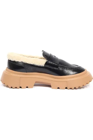 Hogan Loafers, female, , Size: 6 US Eco-Fur Loafers in /Cream