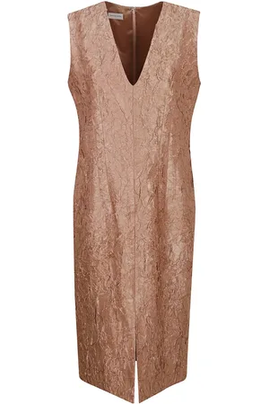 DRIES VAN NOTEN Midi Dresses, female, , Size: L Elegant Nude Dress for Women