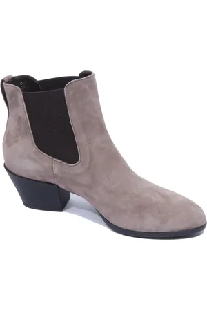 Hogan Cowboy Boots, female, , Size: 7 US Suede Chelsea Boots Dove Grey