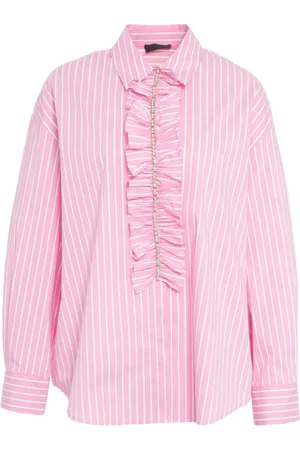 Liu Jo Blouses, female, , Size: L Striped Blouse with Kent Collar