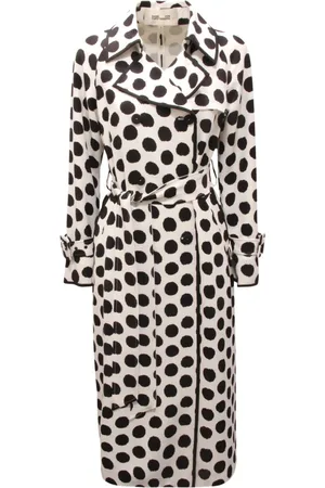 Diane von Furstenberg Trench Coats, female, , Size: XS Double-Breasted Wool Jacket Abstract Dot