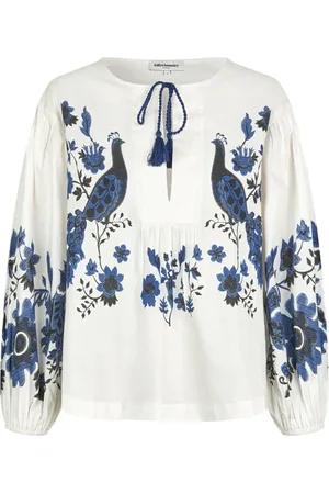Lollys Laundry Blouses, female, , Size: XL Bohemian Statement Blouse Cream