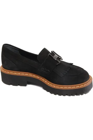 Hogan Loafers, female, , Size: 10 US Suede Loafer Shoes with Memory Foam