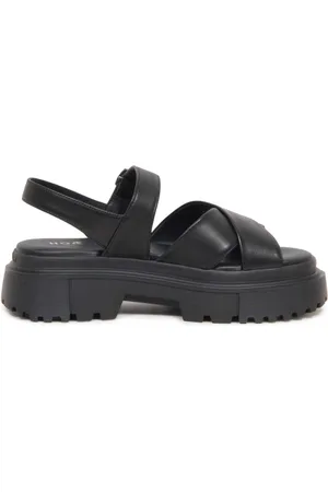 Hogan Flat Sandals, female, , Size: 8 US Leather Sandal Made in Italy
