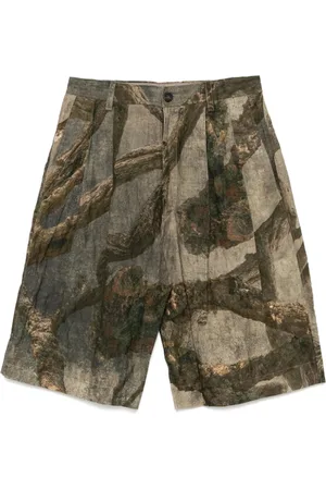 ZIGGY CHEN Casual Shorts, male, , Size: M Olive Button Zip Fastening Pants