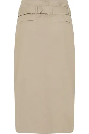 DRIES VAN NOTEN Midi Skirts, female, , Size: M Neutral Cotton Skirt Versatile Style