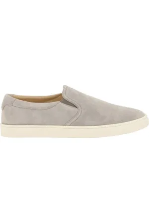 Brunello Cucinelli Sneakers, male, , Size: 9 1/2 US Logo-Embossed Slip-On Suede Sneakers