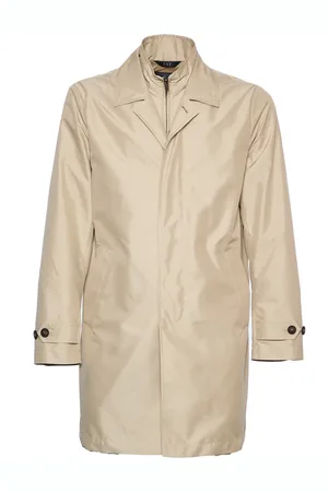 FAY Trench Coats, male, , Size: M Coat Zip Closure Tailored Fit