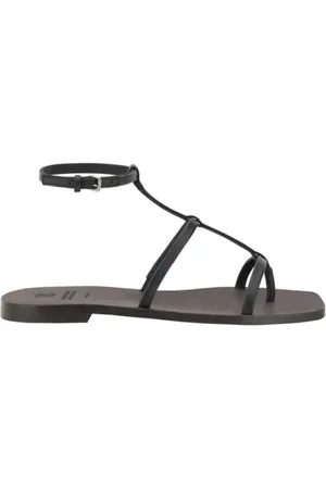 Brunello Cucinelli Flat Sandals, female, , Size: 9 1/2 US Jewel-Embellished Leather Thong Sandals