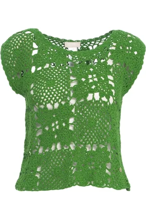 Liu Jo Blouses, female, , Size: S Knitwear Crochet Top Sleeveless