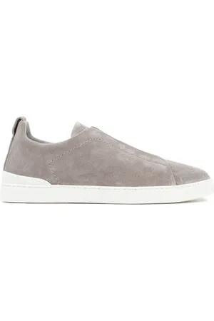 Ermenegildo Zegna Sneakers, male, , Size: 12 US Grey Suede Slip-On Sneakers
