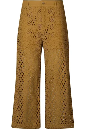 Liu Jo Cropped Trousers, female, , Size: 2XS Cotton Pants with Unique Style