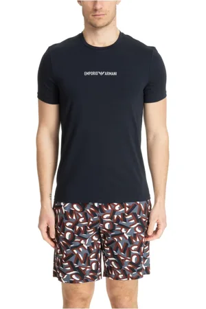 Emporio Armani Pyjamas, male, , Size: M Logo Print Pyjama Set with Pockets