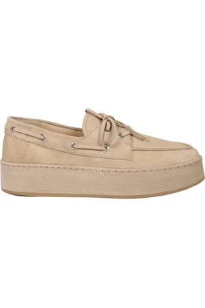 Hogan Sailor Shoes, female, , Size: 8 US Suede Platform Loafers with Laces