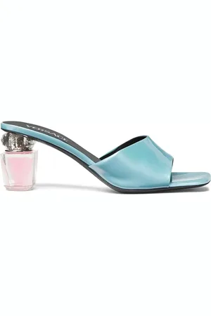 VERSACE Heeled Mules, female, , Size: 7 US Slip-On Sculpted Heel Shoes