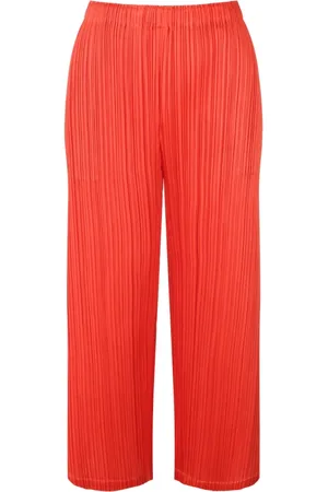 Issey Miyake Wide Trousers, female, , Size: L Pleated Wide Leg Trousers February Colors