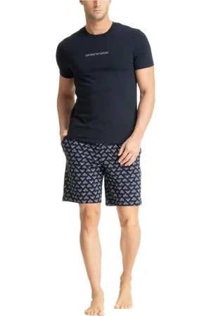 Emporio Armani Pyjamas, male, , Size: M Logo Pattern Pyjama Set with Pockets