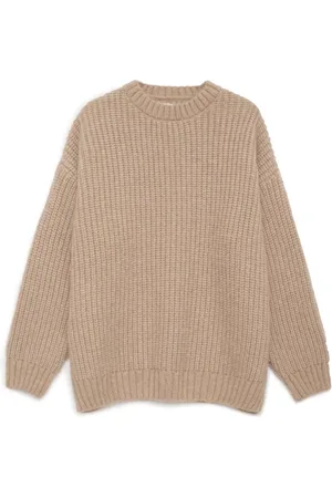 ANINE BING Round-neck Knitwear, female, , Size: S Camel Sydney Crew Sweater