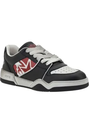 Dsquared2 Sneakers, male, , Size: 10 1/2 US Perforated Leather Sneakers with Monogram