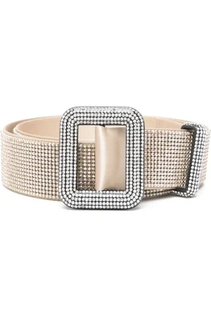 BENEDETTA BRUZZICHES Belts, female, , Size: ONE SIZE Crystal-studded Sand-colored Mesh Clutch