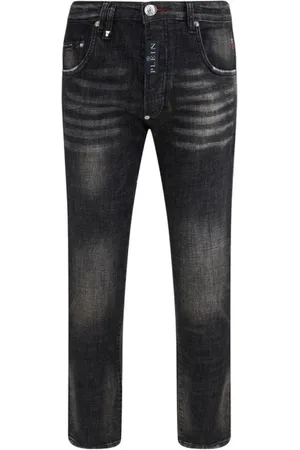 Philipp Plein Slim-fit Jeans, male, , Size: W32 Logo Skinny Jeans Monogram Patch