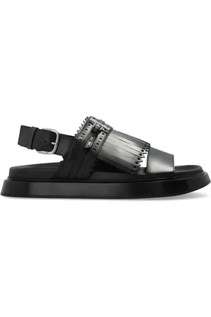 Alexander McQueen Flat Sandals, female, , Size: 13 US Leather shoes