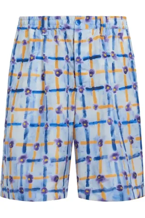 Marni Casual Shorts, male, , Size: XL Saraband Print Silk Drawstring Shorts