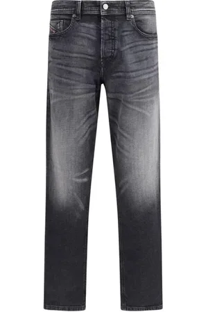 Diesel Straight Jeans, male, , Size: W30 Modern Five-Pocket Cotton Jeans Leather Patch