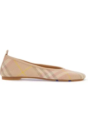 Burberry Ballerinas, female, , Size: 8 US Check Knit Ballerinas with Rubber Sole