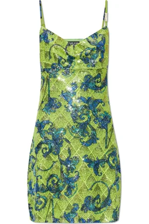 VERSACE Party Dresses, female, , Size: M Sequin dress with barocco pattern
