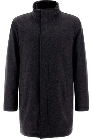 HERNO Parkas, male, , Size: L Tweed Wool Carcoat
