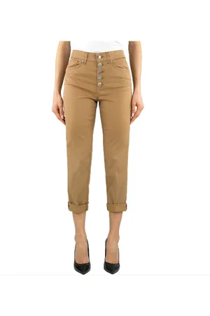 Dondup Cropped Trousers, female, , Size: W29 Elegant Koons Jewel Button Pants